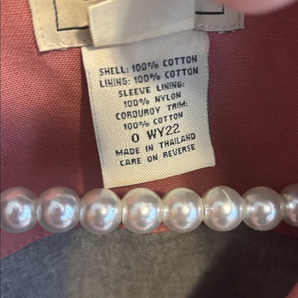 LL Bean Pink Barn Chore Jacket Coat Corduroy Collar Women's Size medium - Picture 6 of 8